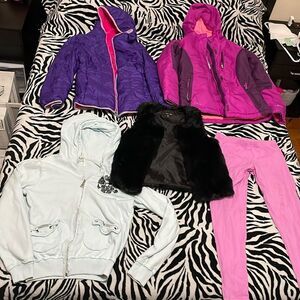 Bundle of 5 items little girl winter autumn clothing lot jackets size 10-14